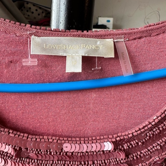 LOVESHACKFANCY Devers Keyhole-Front
Sequined Mini Dress - Picture 6 of 14